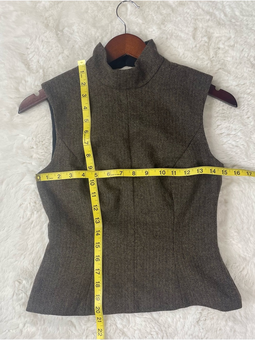 Reformation x Kacey Musgraves Sutton Top Brown Herringbone Size 2 - Picture 5 of 10